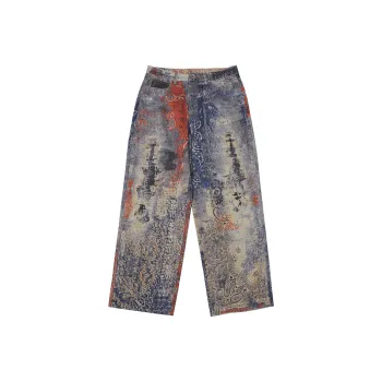 HKRXEC Jeans Unisex Gray