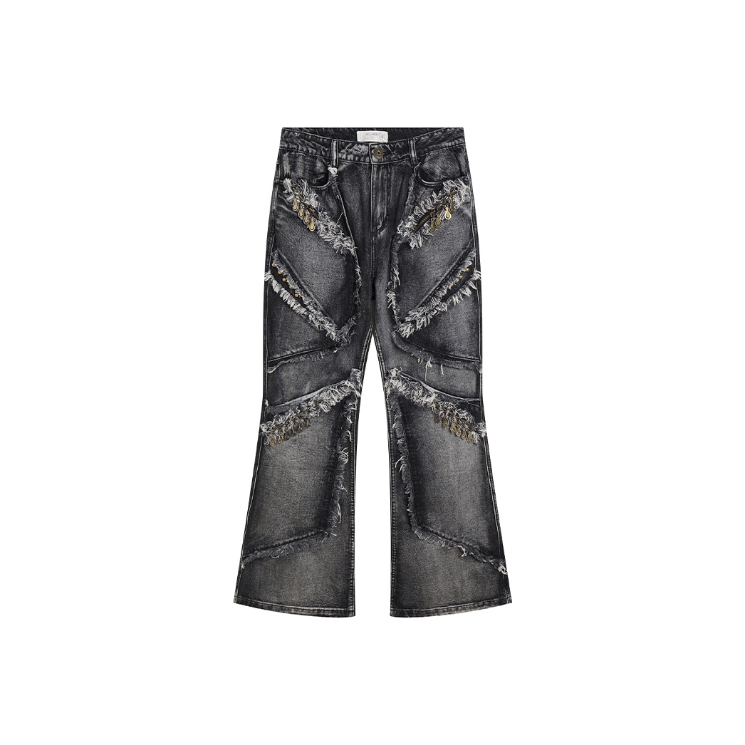 送料関税込 【DND4DES】 3D Printed Wide-Leg Jeans DND4DES Jeans Unisex Black - POIZON