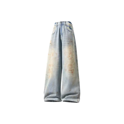 YINLEI Jeans Unisex Light Blue