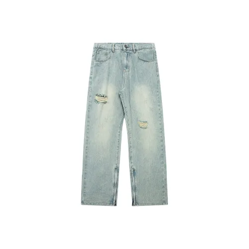 CELUCASN Jeans Men's Yellow Mud