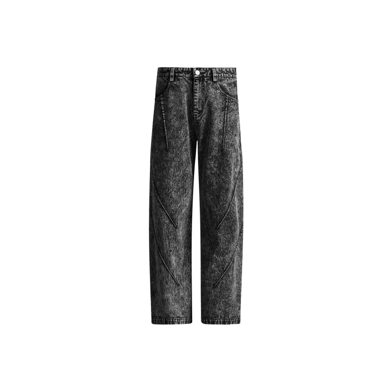 CHINISM Blackwater Series Jeans Unisex Washed Black-0