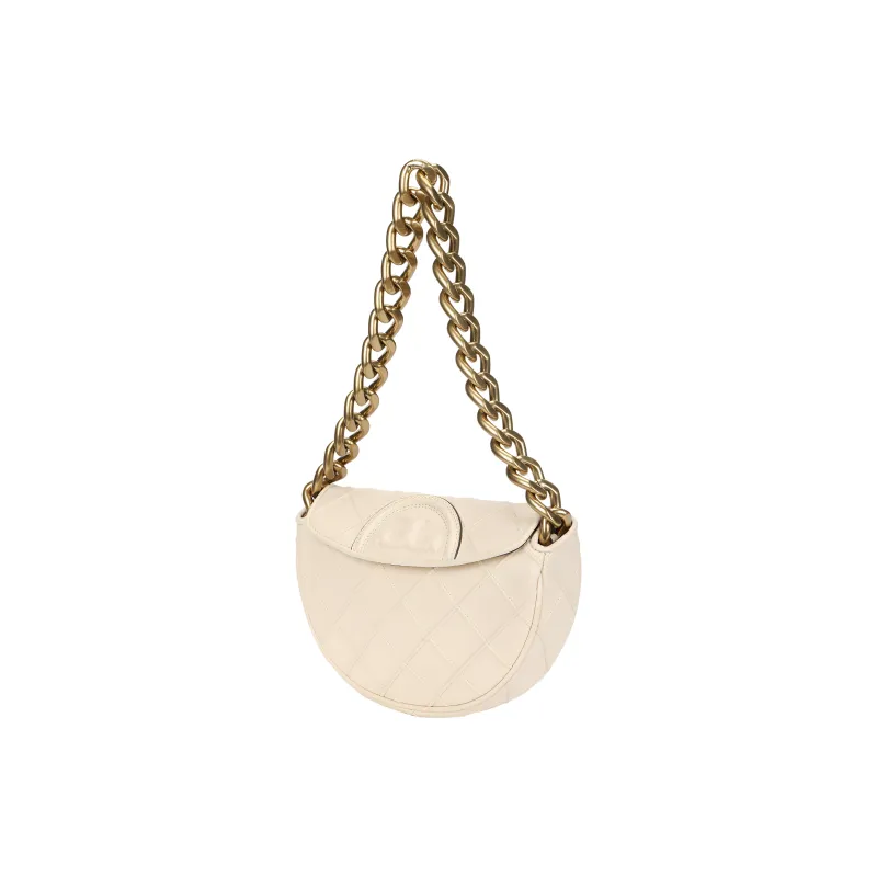 TORY BURCH Mini Fleming Soft Crescent Bag New Cream-1