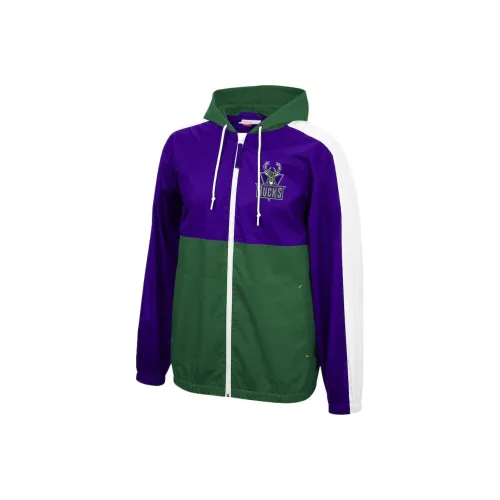 NBA x Mitchell & Ness Milwaukee Bucks Trench Coat Men's Purple Green