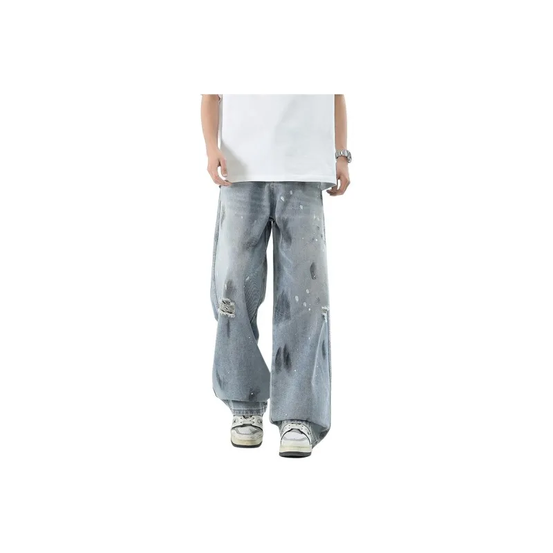 HOKLV Jeans Unisex Light Blue-0