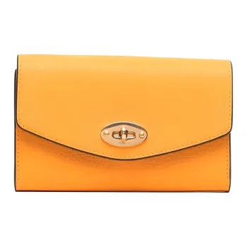 Mulberry Darley Cow Leather Wallet Medium Size Women's Yellow