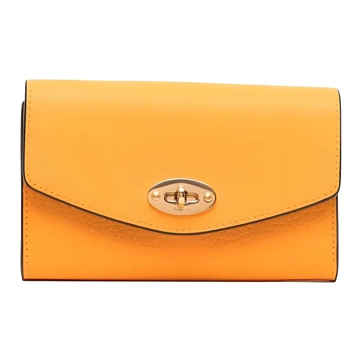 Mulberry Darley Cow Leather Wallet Medium Size Women's Yellow-0