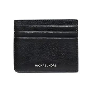 MICHAEL KORS Hudson Nubuck Leather Card Holder Men's Black