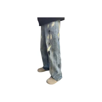 IXXAT Jeans Unisex Ink Splatter Blue