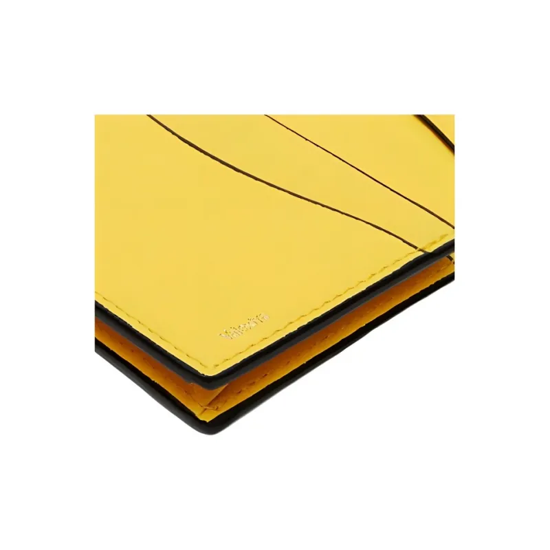 Valextra Pocket Calfskin Card Holder Unisex Bright Yellow-4