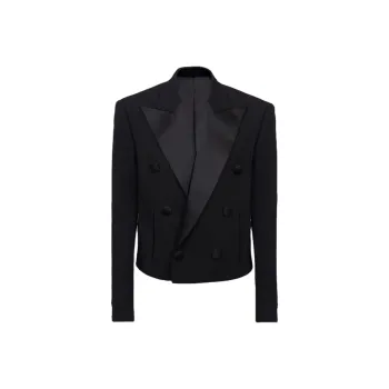 BALMAIN Satin lapel Crepe Blazer