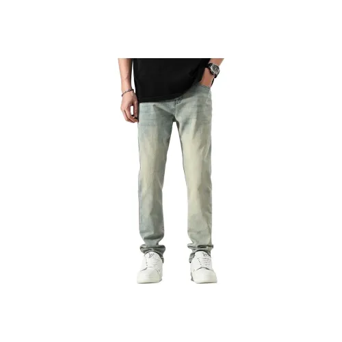 【dme】 Jeans Men's Yellow Mud Dye