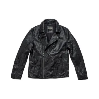 AKCLUB Leather Jacket Men's Black