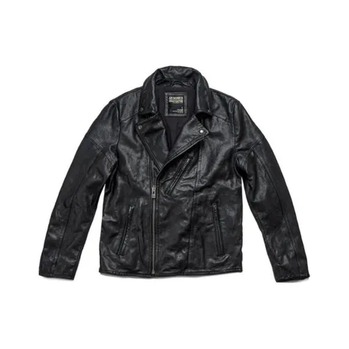 AKCLUB Leather Black jacket Men's Black
