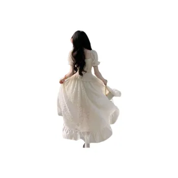 Mu Xiao Xin Short Sleeved Dress Women's Apricot