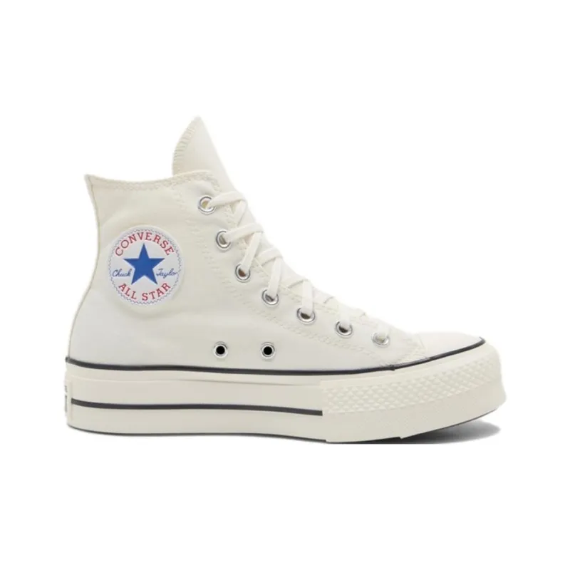 Converse All Star Lift Abrasion Resistant Height Increasing High Top Canvas Shoes Women's White-1