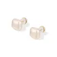Apricot Pearl Stud Earrings[999 Pure Silver Stud]