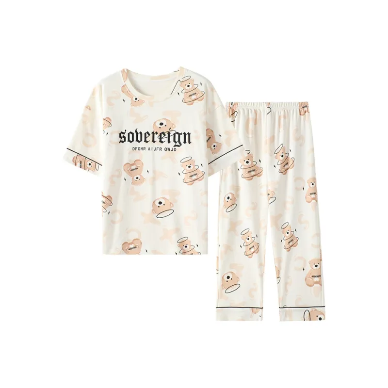 Lan Miao Pajama Set Women's Ivory White-0
