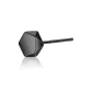 [Single Price]999 Silver Black Geometric Stud Earrings