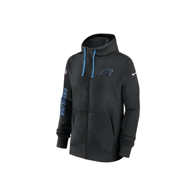 Nike Carolina Panthers Sideline Team Issue Club Men's Nike Full Zip Hoodie-0