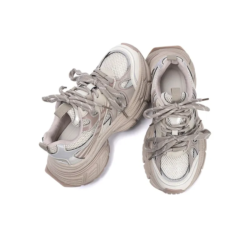 EXULL Q Balance Lightweight Height Increasing Low Top Chunky Sneakers Women's-7