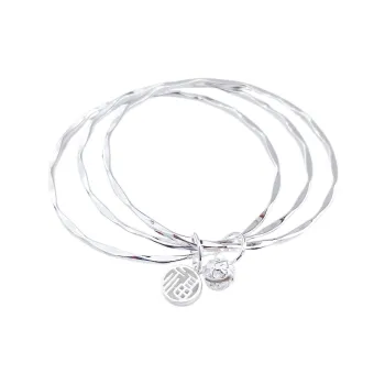 HAOYINFANG 999 Fine Silver Sterling Silver Bracelets Women's