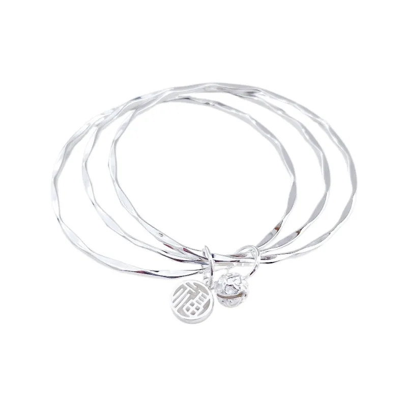 HAOYINFANG 999 Fine Silver Sterling Silver Bracelets Women's-0