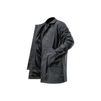 Seasonal Words Trench Coat Men's Black
