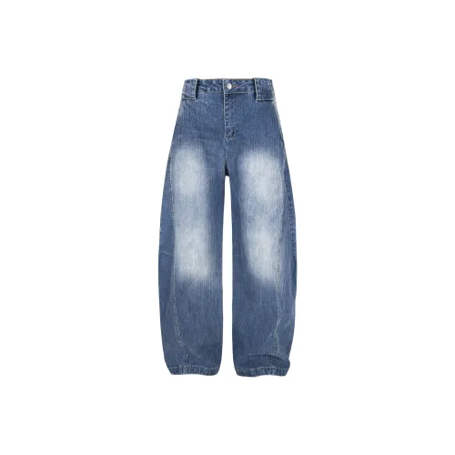 Xmithie Curved Knife Jeans Unisex Blue