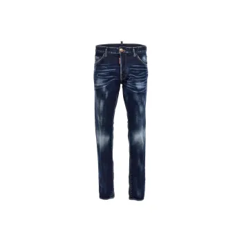 DSQUARED 2 Logo Patch Distressed Slim Fit Jeans