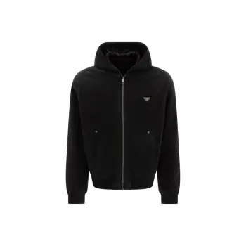 PRADA Zipped Denim Hooded Jacket
