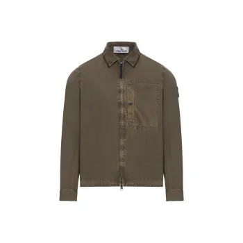 STONE ISLAND Compass Patch Zip Up Shirt Jacket