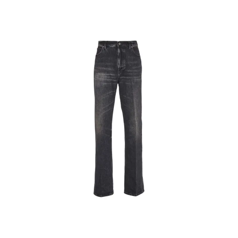 Ferragamo Logo Patch Stonewashed Denim Jeans-0