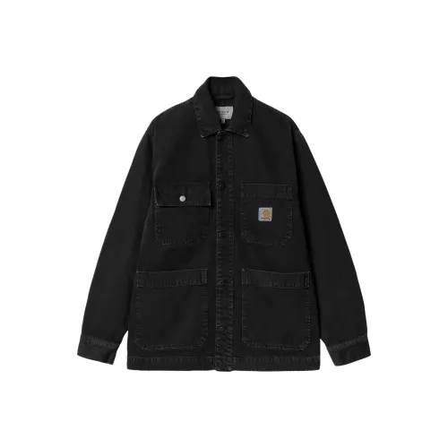Carhartt WIP SS24 Garment Dyed Collection Garrison Coat Jackets Coats Men's Black