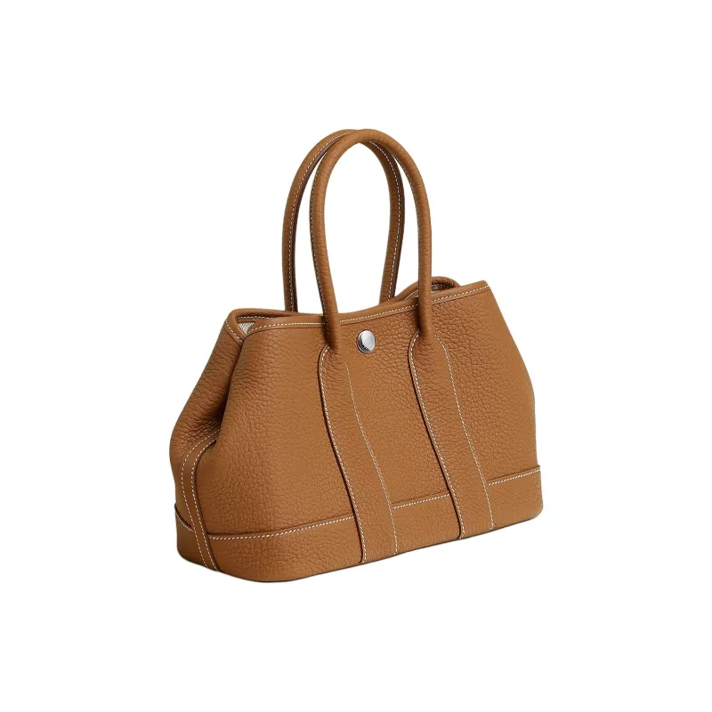 HERMES NEO GARDEN 23 Canvas With Calfskin Handbag Mini Women's 37 Gold Brown-1