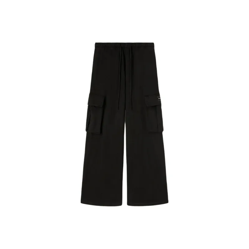 PALM ANGELS Wide leg Jersey Cargo Pants-0