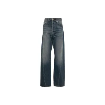 Lanvin Straight leg Twist detailed Cotton Jeans