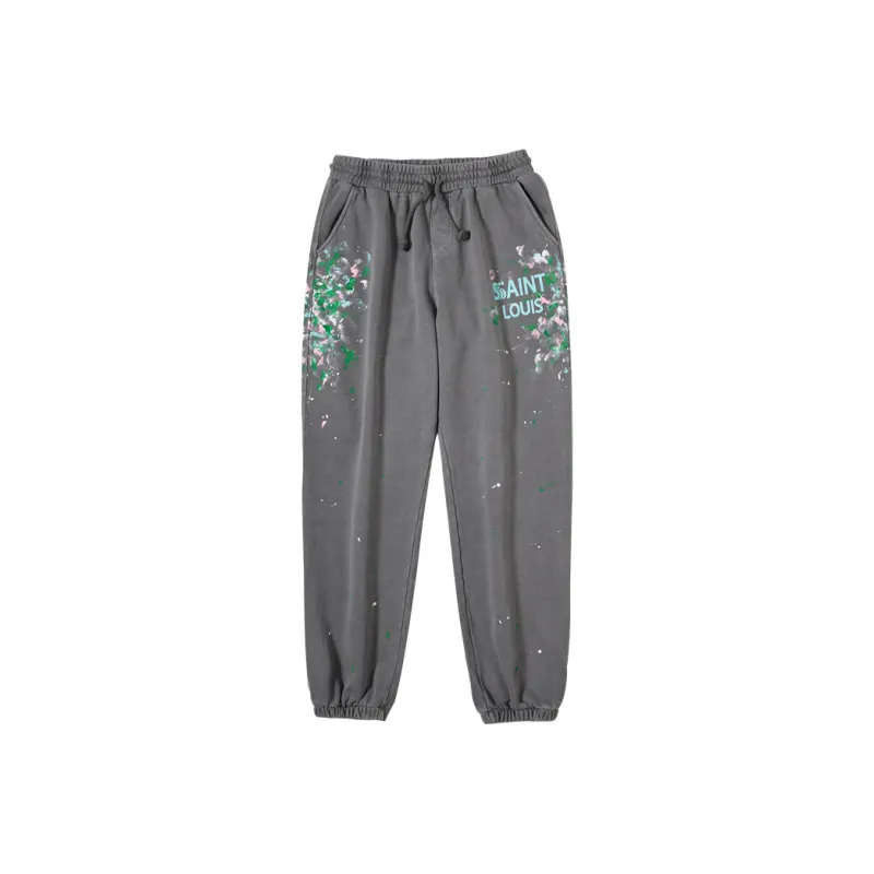 SSSAINT LOUIS Knitted Sweatpants Unisex Washed Gray-0