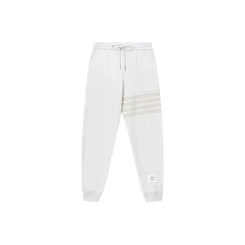 THOM BROWNE· THOM BROWNE FW23 Early Autumn Collection Knitted Sweatpants Men's Natural White