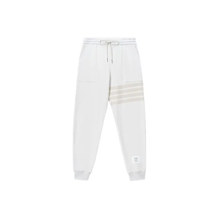 THOM BROWNE· THOM BROWNE FW23 Early Autumn Collection Knitted Sweatpants Men's Natural White-0