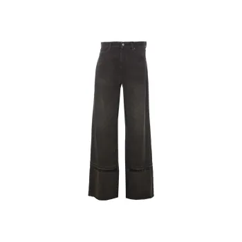 MM6 Maison Margiela Logo Patch Wide Leg Jeans