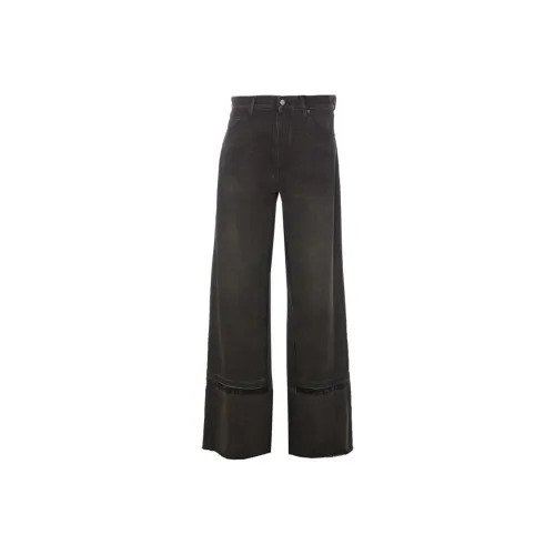 MM6 Maison Margiela Logo Patch Wide Leg Jeans