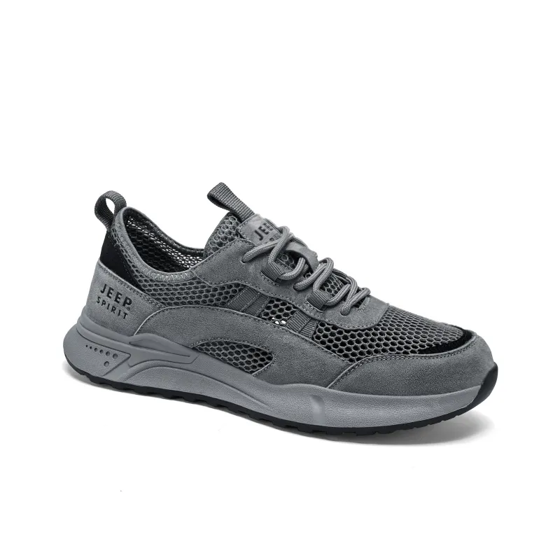 JEEP SPIRIT Black Myth Slip Resistant, Abrasion Resistant, Breathable Low Top Casual Shoes Men's Gray-3