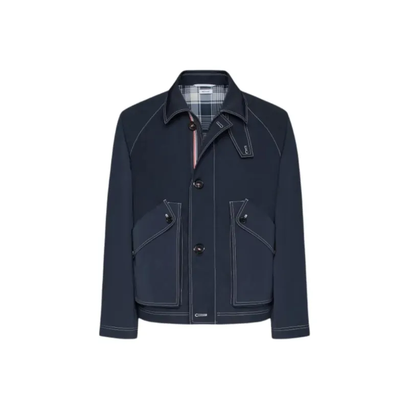 THOM BROWNE Contrast stitching Raglan Jacket-0