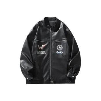 Qnxeey Leather Jackets Unisex