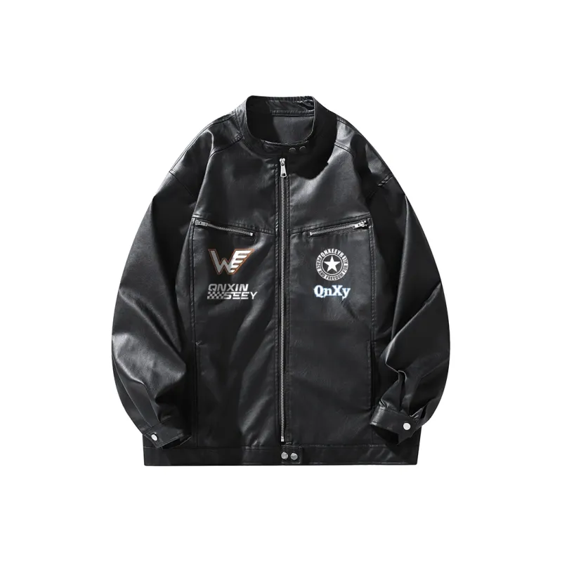 Qnxeey Leather Jackets Unisex-0
