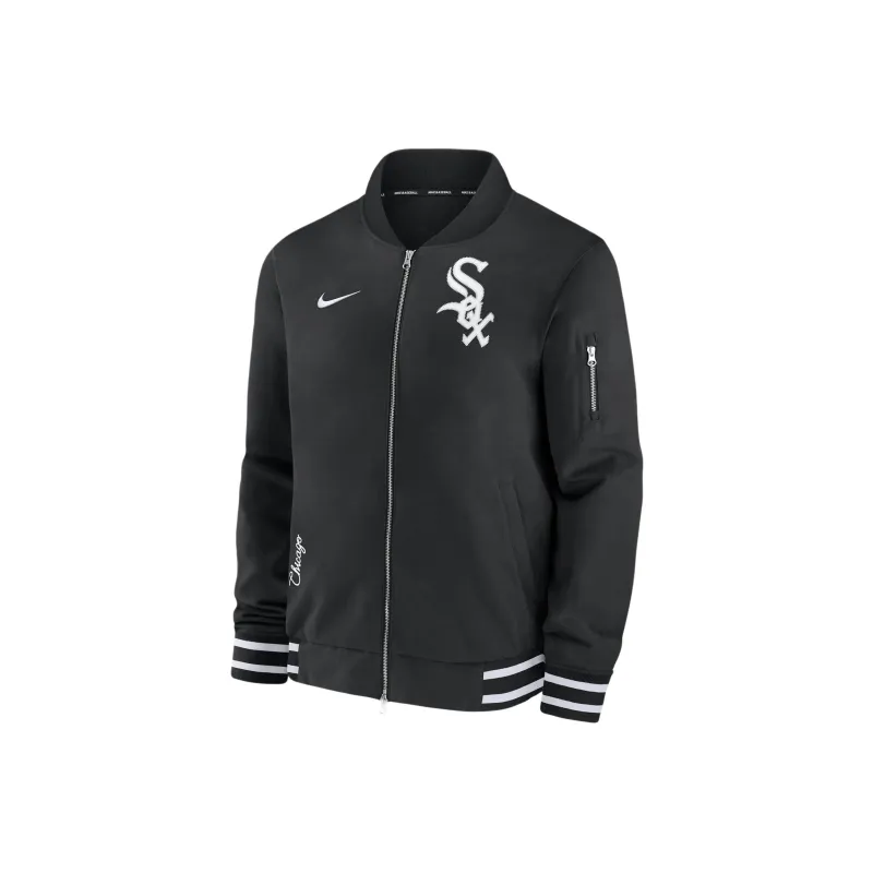 Nike Chicago White Sox Authentic Collection Dugout Men's Nike Mlb Full Zip Bomber Jacket-0