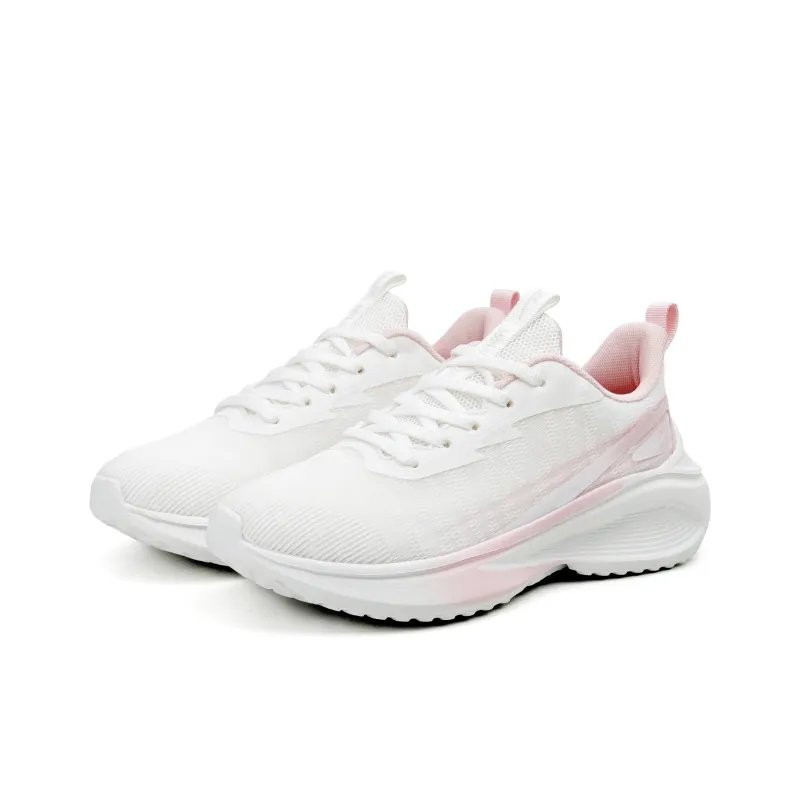 Warrior Cushioning, Abrasion Resistant, Moisture Wicking Low Top Casual Running Shoes Women's White Pink-2