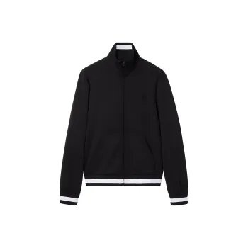 GUCCI Logo Embroidered High Neck Jersey Jacket