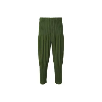 Homme Plissé Issey Miyake Knitted Sweatpants Men Olive Green
