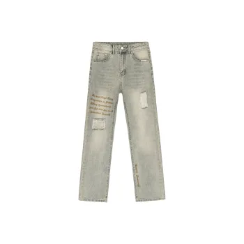 XINYINSU Jeans Unisex Yellow Mud